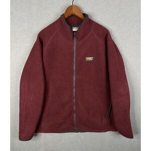LL Bean Jacket Men's XL‎ Fleece Full Zip Sweater Pockets Outdoor Large Red L.L.